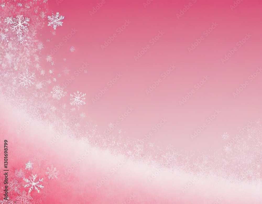 Soft pink winter background with delicate snowflakes fading into the scene. Soft pink winter background with delicate snowflakes fading into the scene.