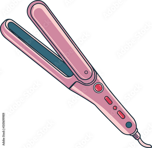 pink hair straightener stickers 