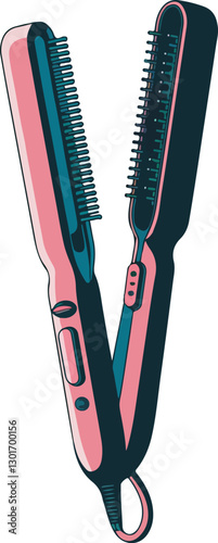 pink hair straightener stickers 