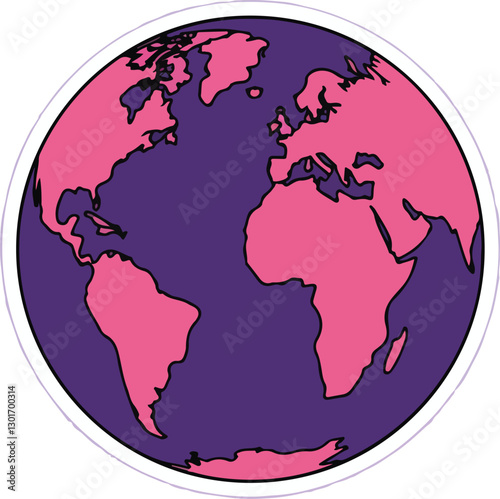  pink earth stickers