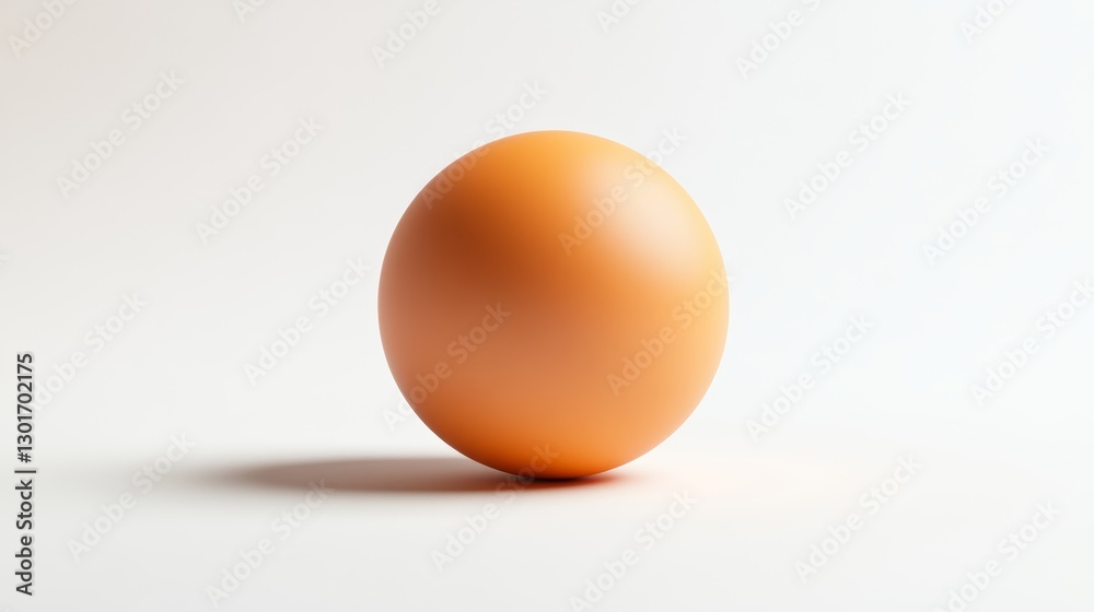 Smooth Apricot Sphere on White Background Smooth Apricot Sphere on White Background