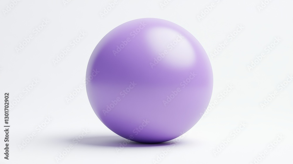 Soft Lavender 3D Sphere on White Background Soft Lavender 3D Sphere on White Background