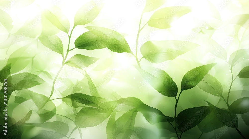 Delicate green leaves in soft light. Possible use Nature backdrop Delicate green leaves in soft light. Possible use Nature backdrop