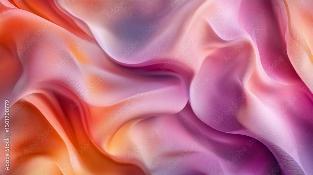 Obraz premium Abstract fluid art background with flowing fabric texture in warm and vibrant colors