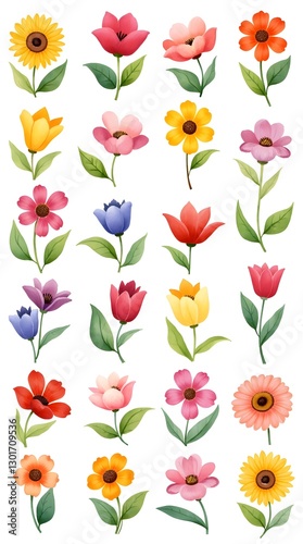 Wallpaper Mural set of flowers Torontodigital.ca