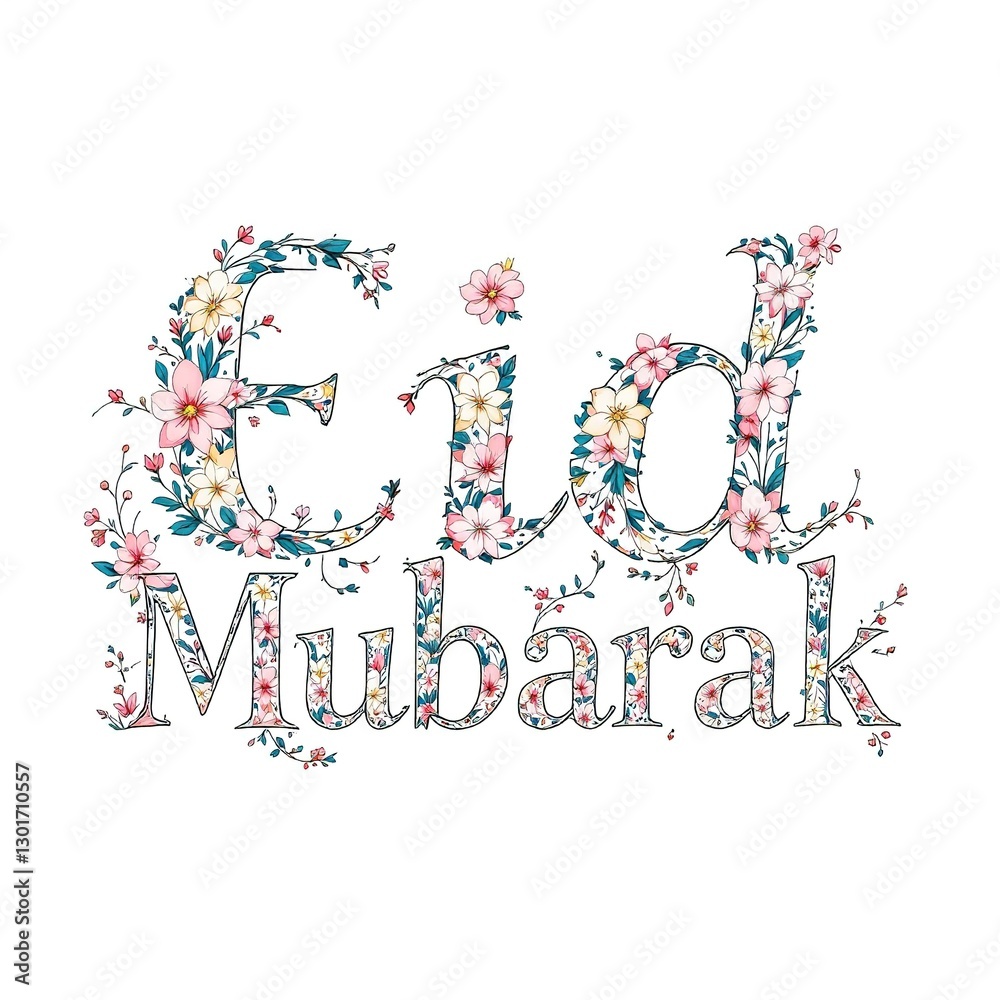 Eid Mubarak calligraphy, festive greeting on beautiful background Eid Mubarak calligraphy, festive greeting on beautiful background