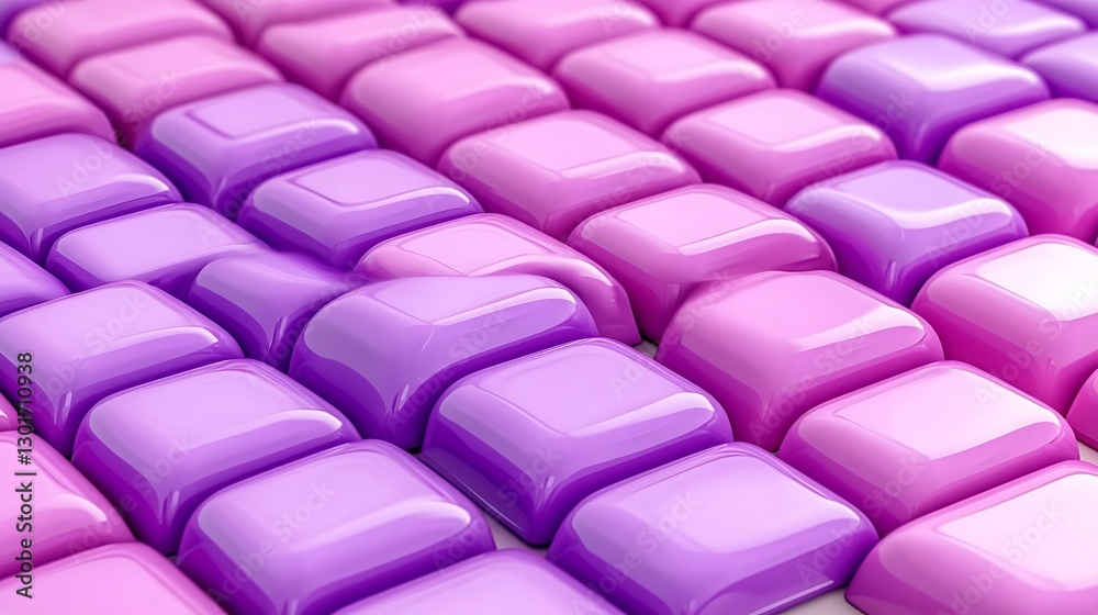 Obraz premium Glossy violet candies composition rendered in square format rendering