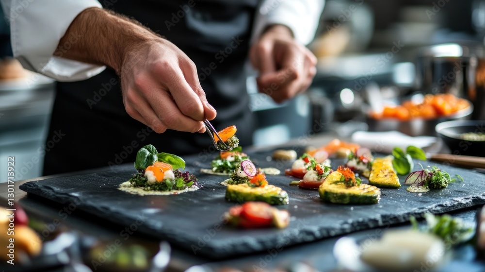 Culinary Artistry: A Chef's Precision in Preparing Exquisite Appetizers