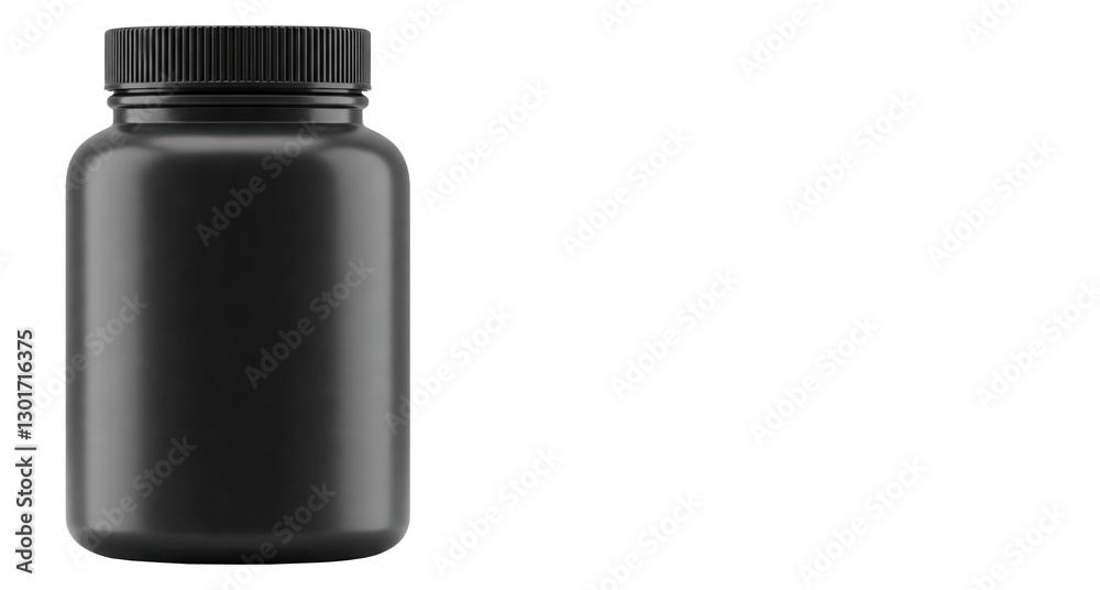 Fototapeta premium Can of protein, gainer, weight nutrition powder blank, for ad, advertisement, isolated on white background, PNG file, graphic resource for sport, gym, fitness, power, durability