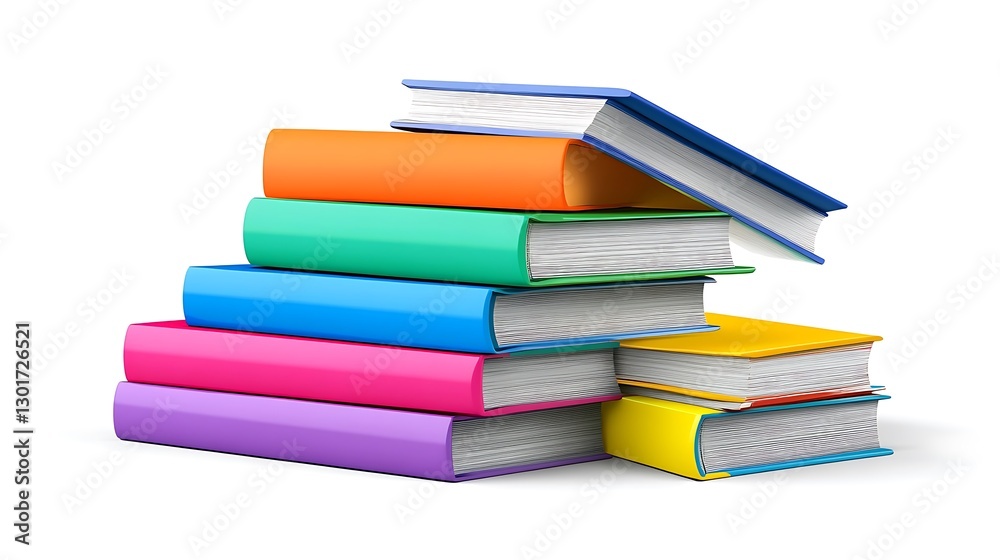 Colorful Stack of Books: A 3D Rendered Illustration AI Generated Colorful Stack of Books: A 3D Rendered Illustration AI Generated