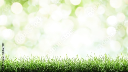 Green grass, bokeh background, spring nature, website banner