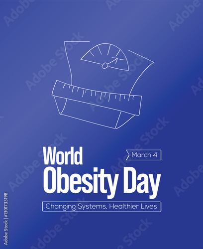 World Obesity day Month 2025 Creative banner poster social media post background template postcard vector