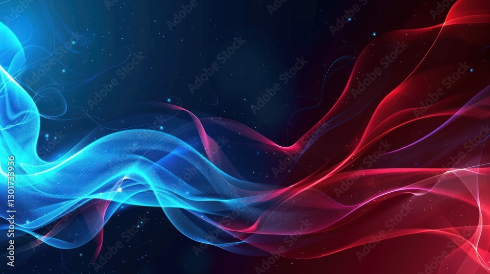 Obraz premium Abstract Blue and Red Waves