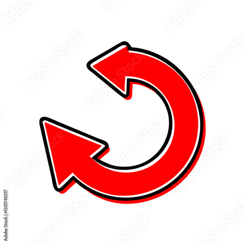 Free Download Red circular arrows indicating refresh, motion and continuity - GFXLoad