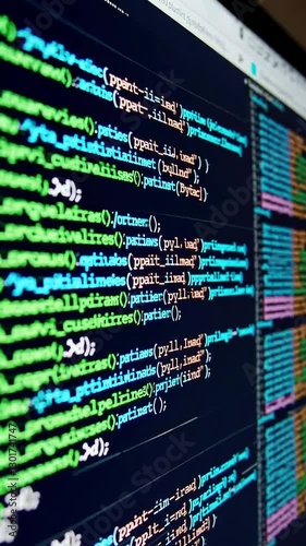 Dynamic code development: colorful programming sequence highlighting computer science