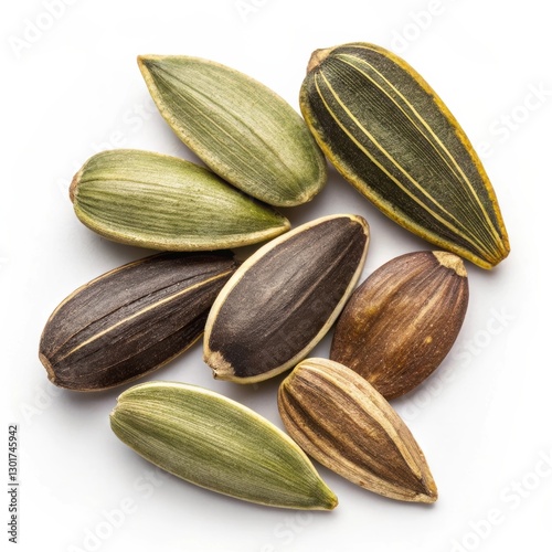 Wallpaper Mural Various sunflower seeds on white background Torontodigital.ca