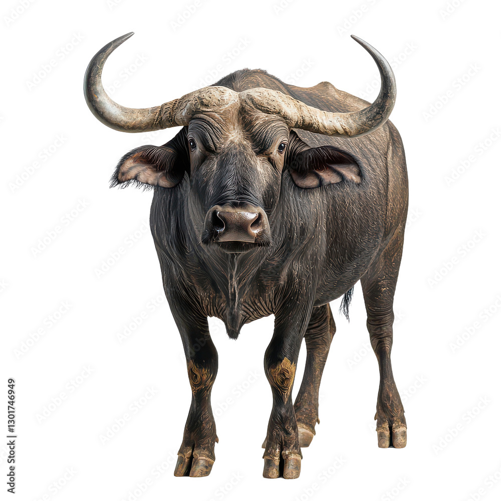 Robust Water Buffalo Focus isolated on transparent background, PNG Robust Water Buffalo Focus isolated on transparent background, PNG
