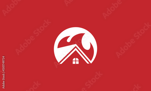 "Modern Real Estate Property And House Fire Protection Security Logo