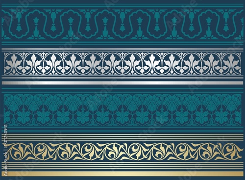 traditional paisley floral pattern, textile , Rajasthan, royal India	