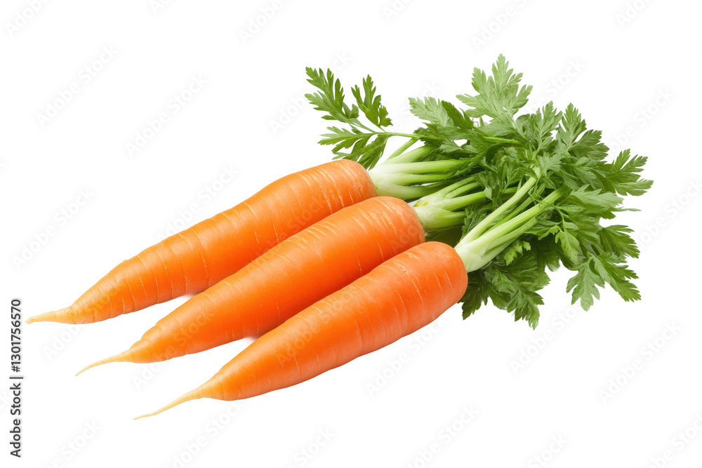 Fresh carrots with green tops ready for cooking, cut out Fresh carrots with green tops ready for cooking, cut out