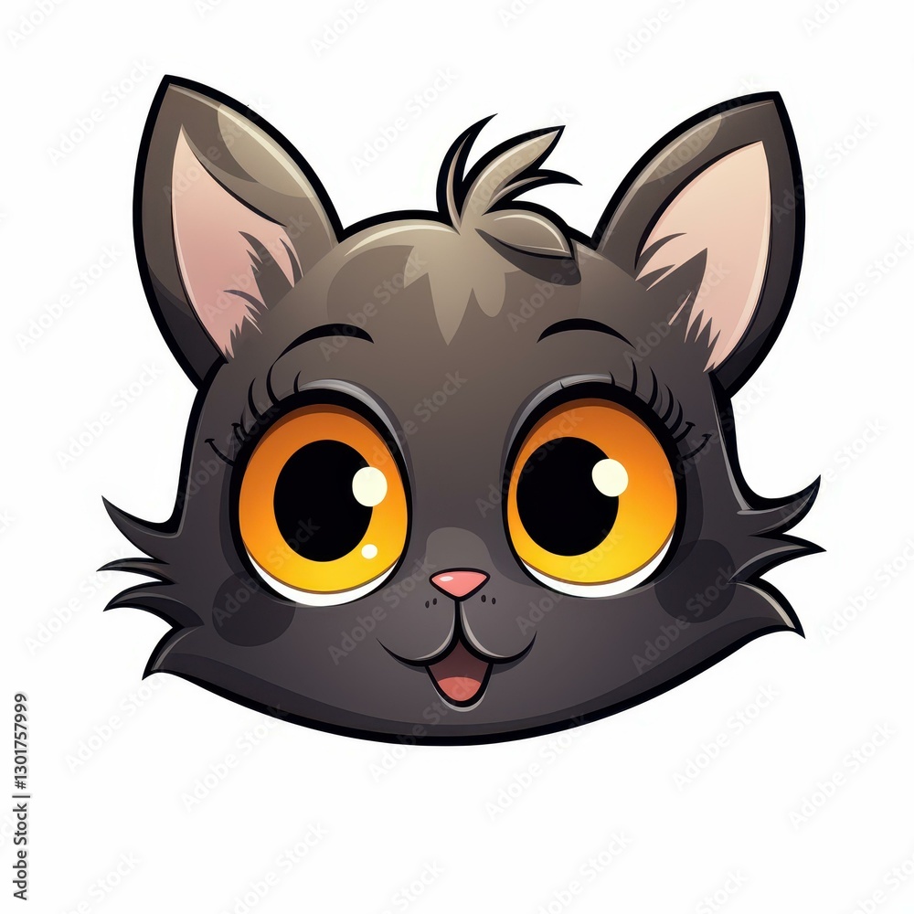 Adorable feline face with vivid whiskers and big eyes, perfectly cut out on a clean white backdrop for a charming look. Adorable feline face with vivid whiskers and big eyes, perfectly cut out on a clean white backdrop for a charming look.