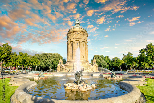 Obraz na płótnie Wasserturm, Mannheim, Deutschland 