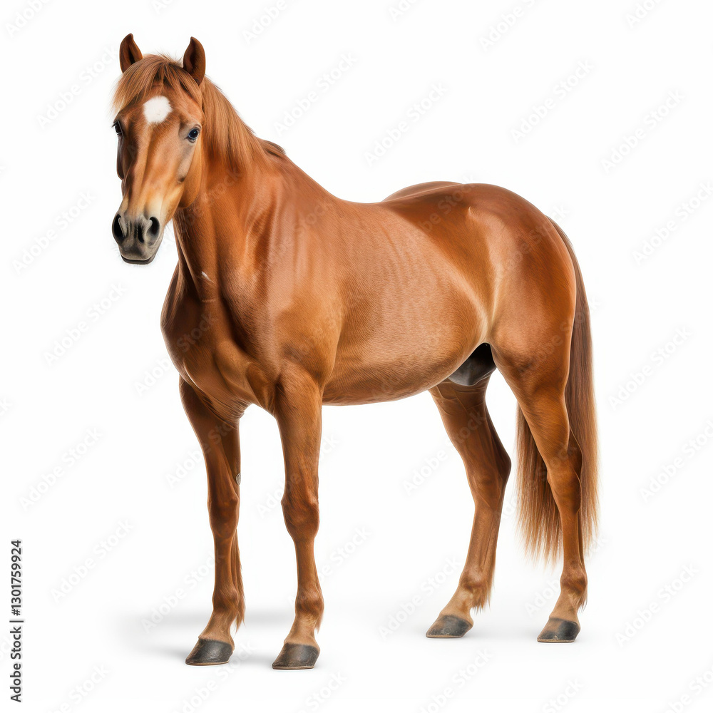 Naklejka premium A striking cutout of a horse against a pure white backdrop, perfect for creative projects and design work.