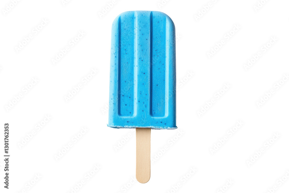 Blue popsicle on a stick, ready to enjoy!, cut out Blue popsicle on a stick, ready to enjoy!, cut out