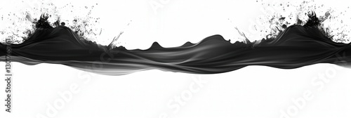 Wave of dark liquid or paint spreading for artistic background use