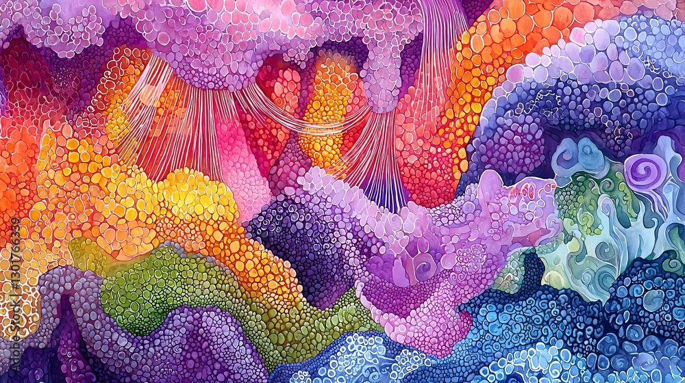 Naklejka premium World Creativity and Innovation concept week Vibrant abstract colorful fluid art design.