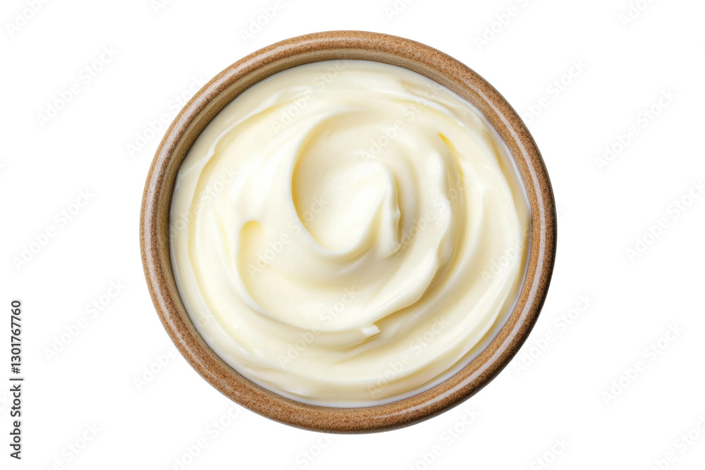 Creamy texture of fresh mayonnaise in a bowl, cut out Creamy texture of fresh mayonnaise in a bowl, cut out