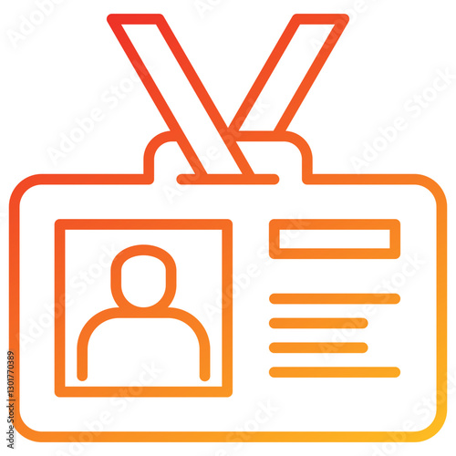 Id Card Line Gradient Icon