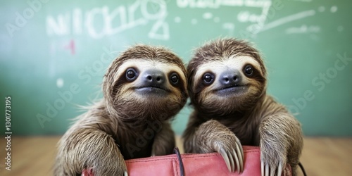 In a delightful classroom setting, there are adorable sloths that capture everyones hearts
