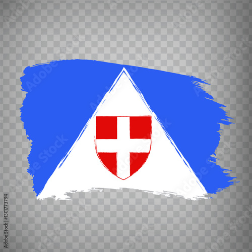 Flag of Haute-Savoie brush strokes. Flag Haute-Savoie departament of France on transparent background for your web site design, app, UI. French Republic.  EPS 10.