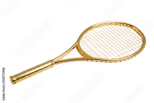 Golden tennis racket as a symbol of luxury sports equipment for elegant athletic pursuits and competitions