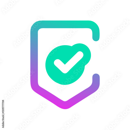 Vibrant shield logo with checkmark representing security, digital trust