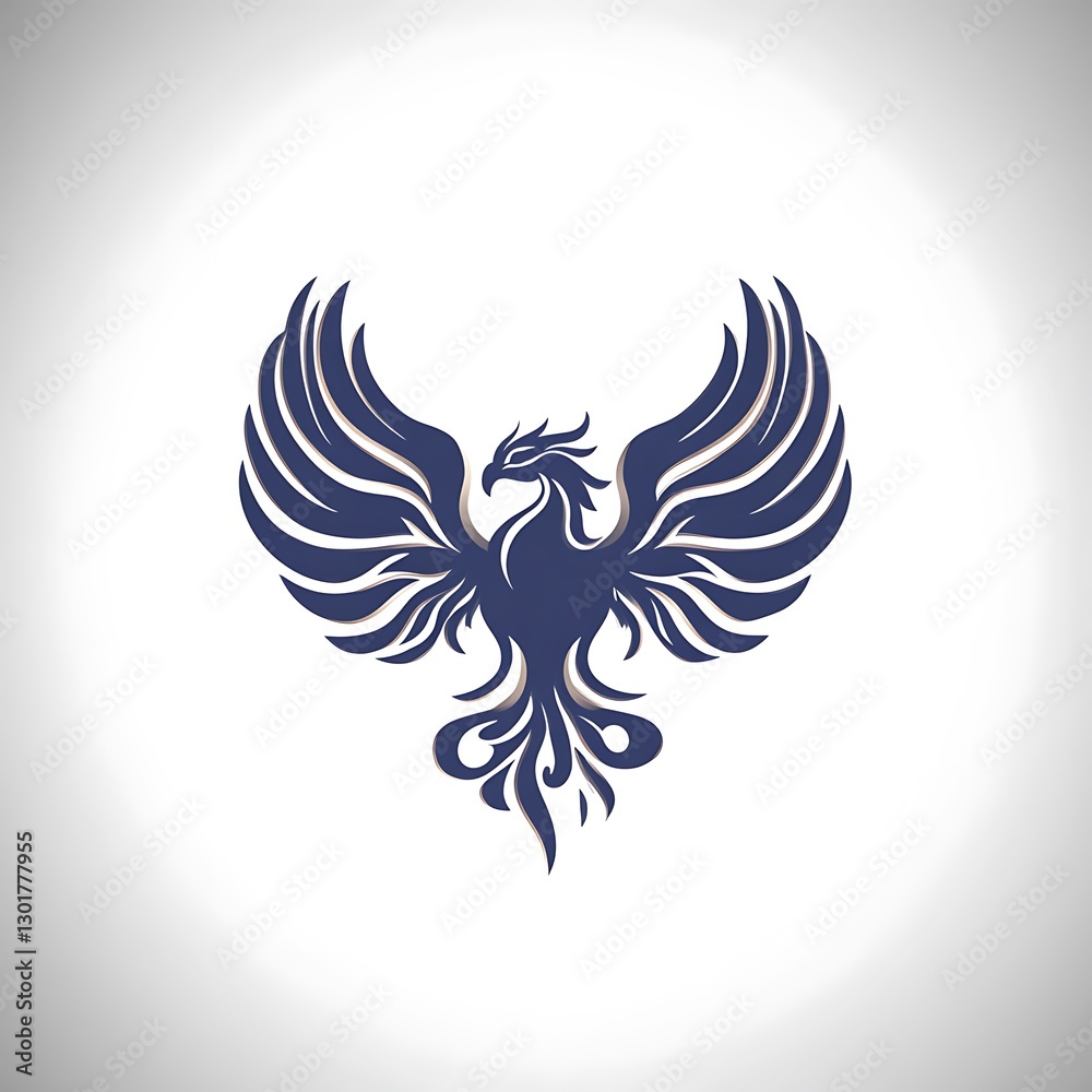 Obraz premium Stylized Phoenix Emblem on Light Background