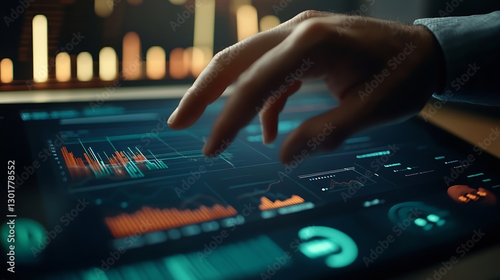 High-Tech Interface Showcasing Supply Chain Performance Metrics with a Blank Area for Custom Content on the Left High-Tech Interface Showcasing Supply Chain Performance Metrics with a Blank Area for Custom Content on the Left