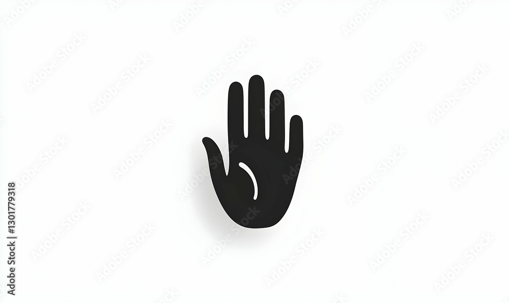 Simple Black Hand Gesture Icon on White Background for Art Use Simple Black Hand Gesture Icon on White Background for Art Use