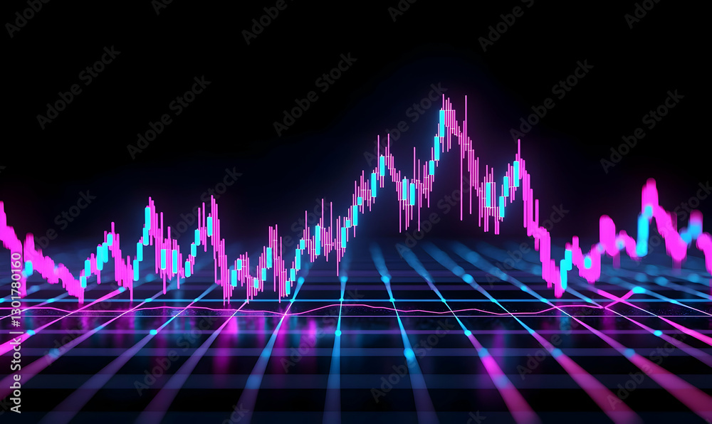 Abstract Data Visualization with Neon Lines on a Dark Background Abstract Data Visualization with Neon Lines on a Dark Background