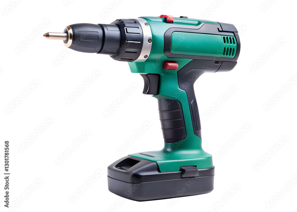 Cordless Power Drill with Keyless Chuck and Battery Pack, Isolated on Transparent Background Cordless Power Drill with Keyless Chuck and Battery Pack, Isolated on Transparent Background