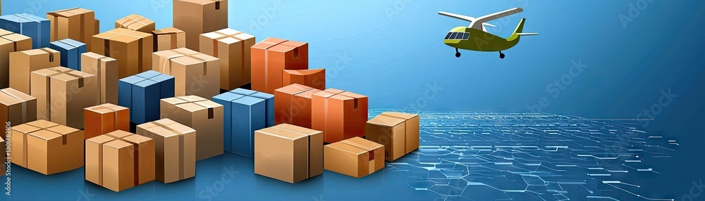 Fototapeta premium Cargo delivery by helicopter