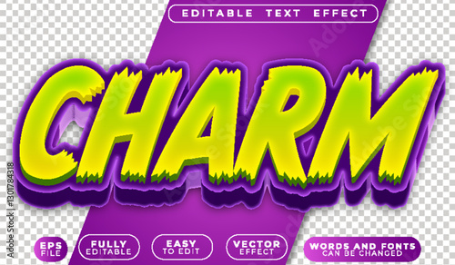 Charm Cartoon Toys Fully Editable Vector Text File