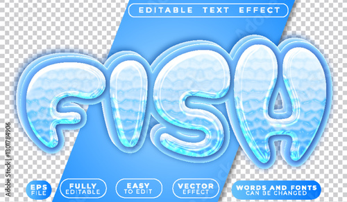 Fish Ocean Swim Marine Animal Fully Editable Vector Text File