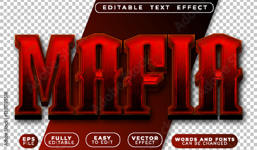 Red Mafia Crime Boss Cartel Fully Editable Vector Text File