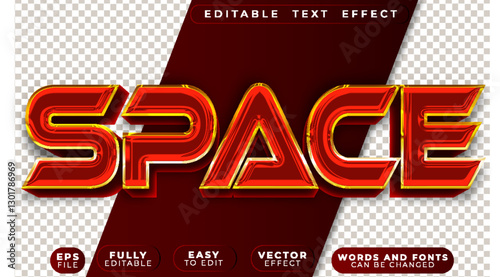 Red Space Galaxy Nebula Fully Editable Vector Text File