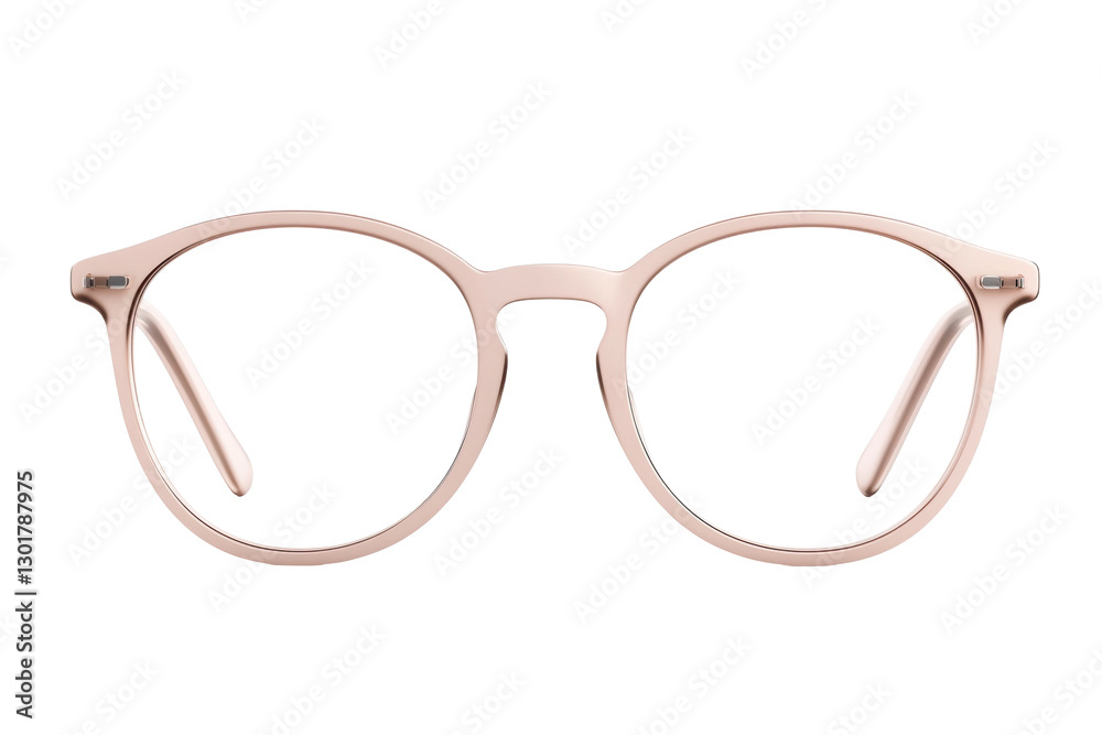 Fototapeta premium Stylish pink eyeglasses with a modern design, cut out