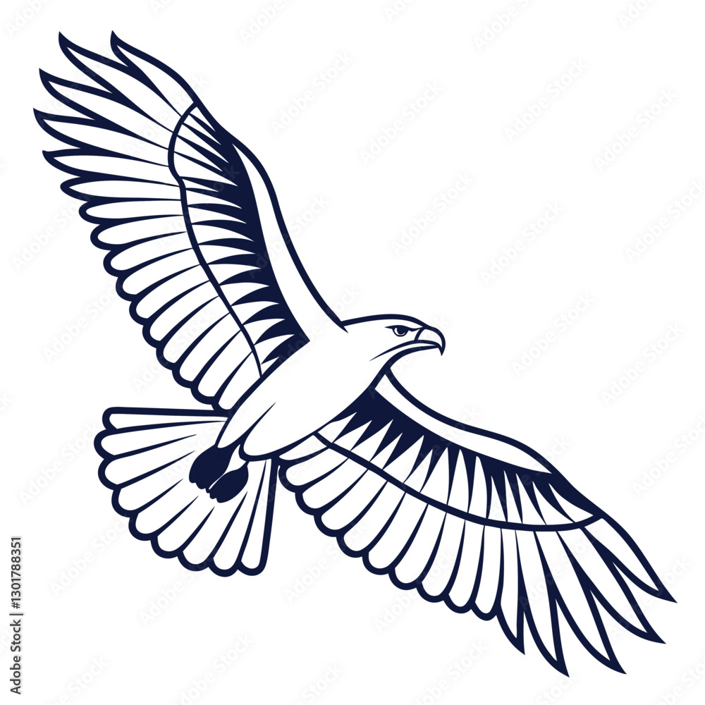 Fototapeta premium Bird logo line art vector on white background