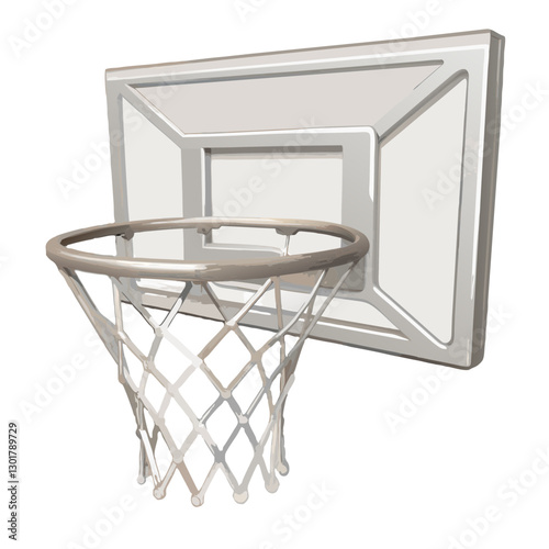 Basketball Hoop and Backboard Illustration – Sports Equipment for Training and Competition