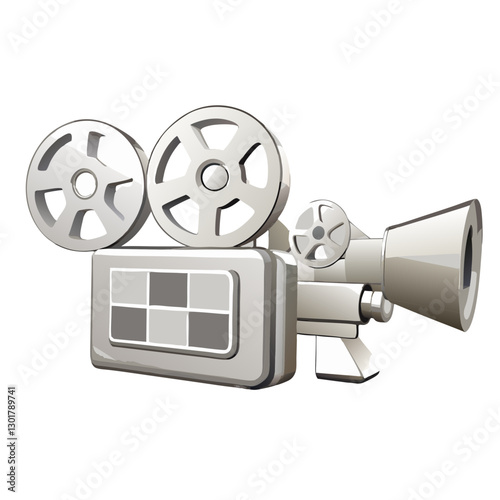 Vintage Film Projector and Camera Illustration – Classic Cinema and Movie Industry Icon